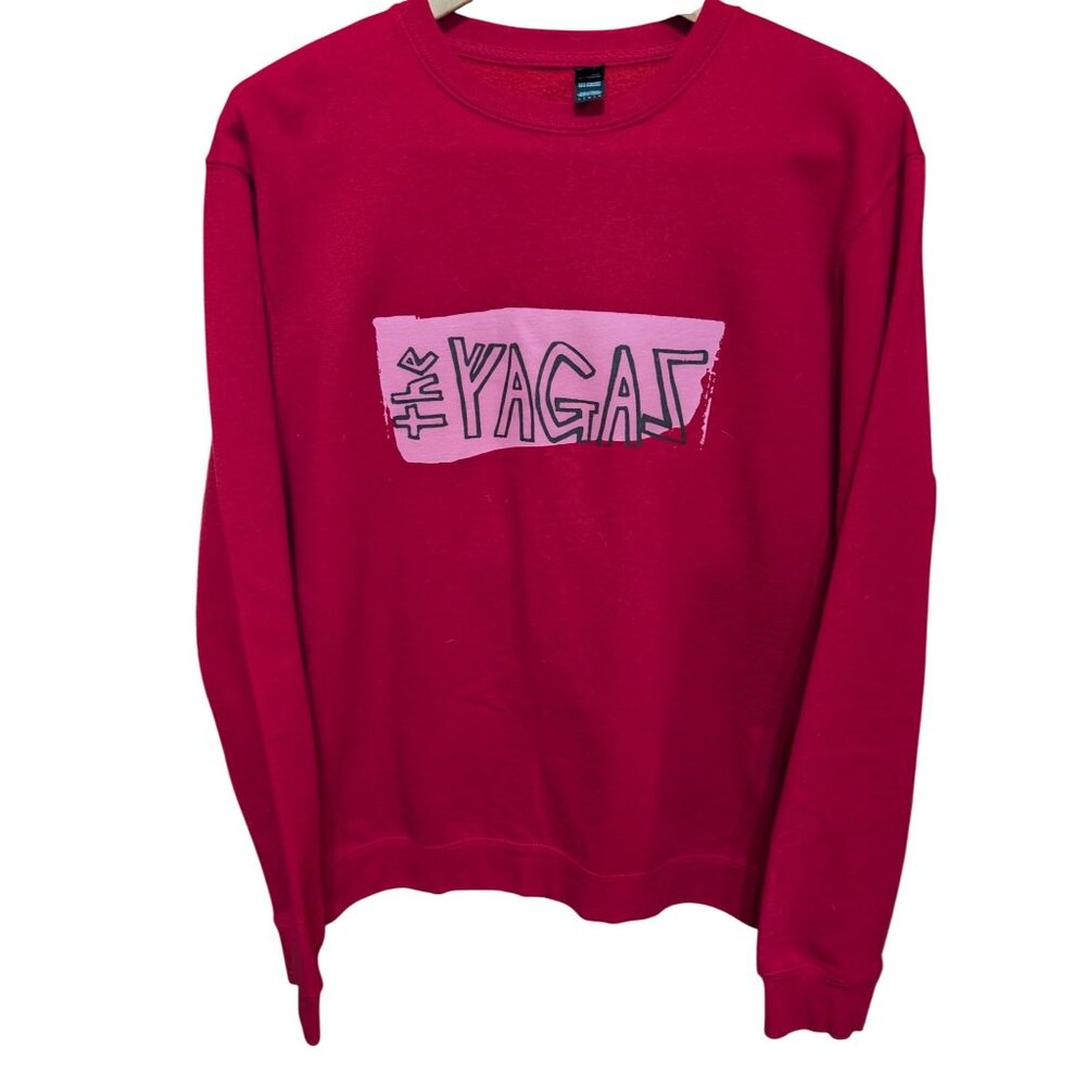 The Yagas Band Unisex Red Sweatshirt Vera Farmiga size L Goth Post-Punk NWOT
